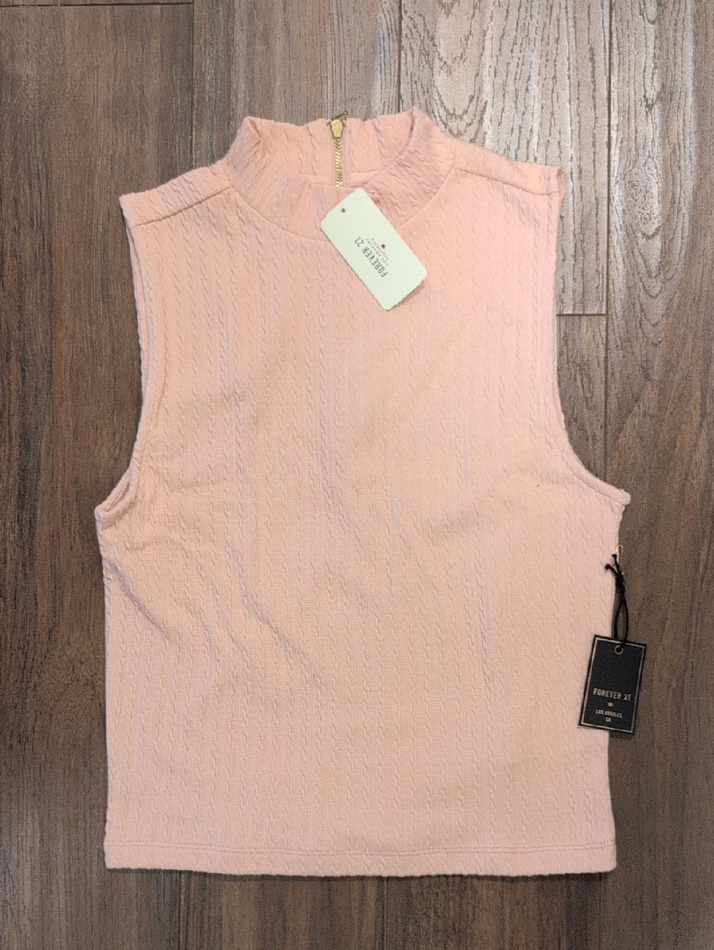 Forever 21 Blush Pink Sleeveless Mock Neck Knit Tank